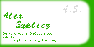 alex suplicz business card